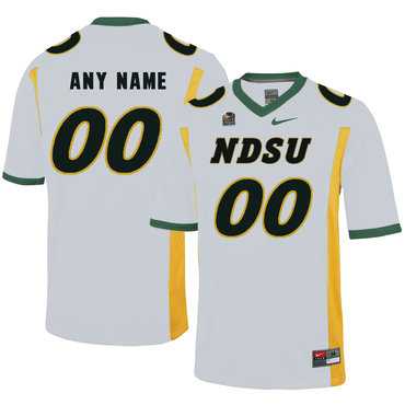 Men%27s North Dakota State Bison White Customized College Football Jersey